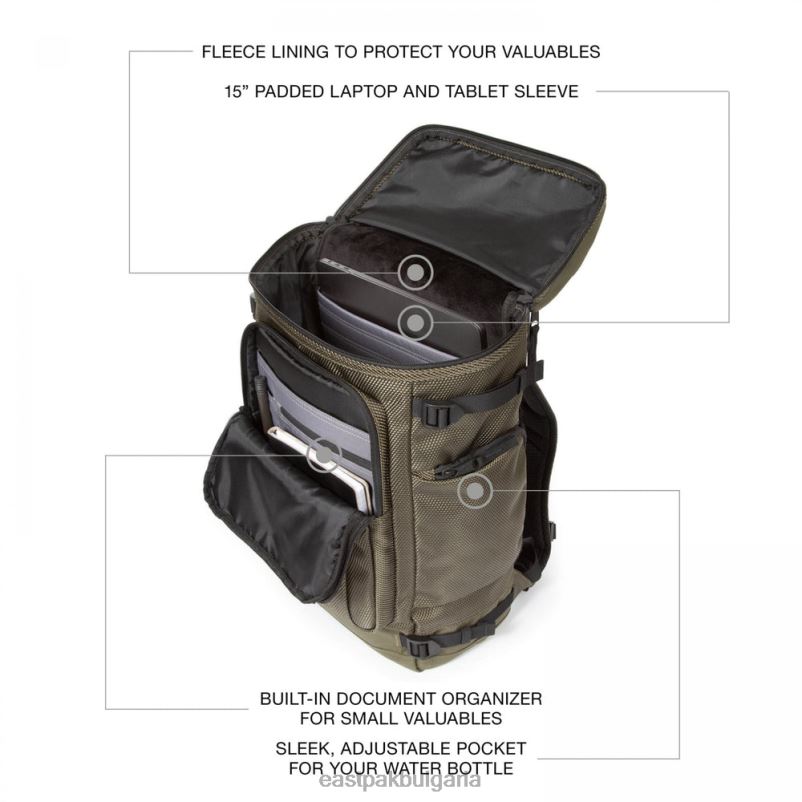 раници Eastpak DRXPX155 текум отгоре cnnct каки