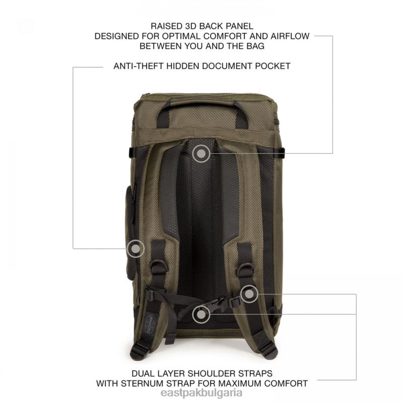 раници Eastpak DRXPX155 текум отгоре cnnct каки