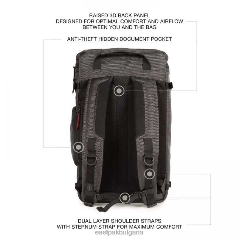 раници Eastpak DRXPX162 текум отгоре cnnct акцентно сиво